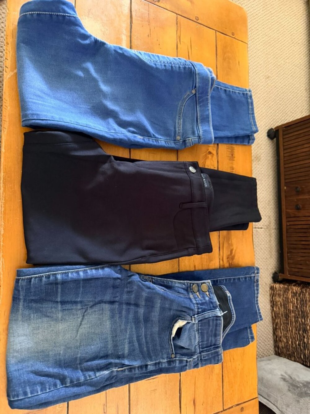 Lot Of 3 Womens Pants & Jeans In Blue And Black Stretch Fit Various Brands Size